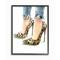 Stupell Industries Cheetah Print Heels Painting with Black Frame Wall Accent